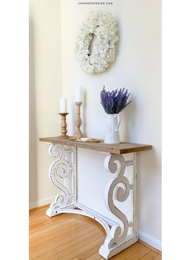 Multi-colored wooden console